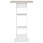 Vidaxl table de bar blanc et b�ton 60x60x110 cm