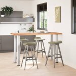 Vidaxl table de bar rectangulaire en chne massif avec bords naturels 180 x 80 x 112 cm