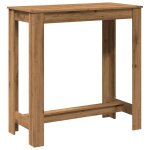 Vidaxl table de bar ch�ne artisanal 102x50x103, 5 cm bois d'ing�nierie