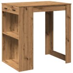 Vidaxl table de bar ch�ne artisanal 102x70x103, 5 cm bois d'ing�nierie