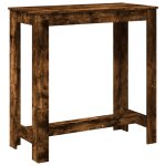Vidaxl table de bar ch�ne fum� 102x50x103, 5 cm bois d'ing�nierie
