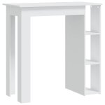 Vidaxl table de bar et �tag�re blanc 102x50x103, 5 cm bois d'ing�nierie