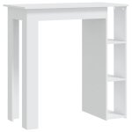 Vidaxl table de bar et tagre blanc 102x50x103, 5 cm bois d'ingnierie