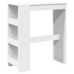 Vidaxl table de bar et tagres blanc 90x40x103, 5 cm bois d'ingnierie
