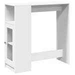 Vidaxl table de bar avec tagres blanc bois d'ingnierie
