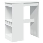 Vidaxl table de bar avec tagres blanc bois d'ingnierie