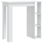 Vidaxl table de bar et tagre blanc brillant bois d'ingnierie