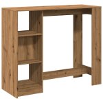 Vidaxl table de bar avec �tag�re ch�ne artisanal bois d'ing�nierie