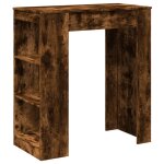 Vidaxl table de bar avec étagères chêne fumé bois d'ingénierie Vidaxl table de bar avec étagères chêne fumé bois d'ingénierie