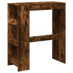 Vidaxl table de bar avec tagres chne fum bois d'ingnierie