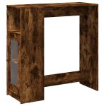 Vidaxl table de bar avec tagres chne fum bois d'ingnierie
