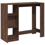 Vidaxl table de bar avec tagre chne marron bois d'ingnierie