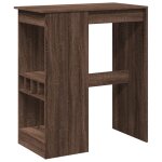 Vidaxl table de bar avec tagres chne marron bois d'ingnierie