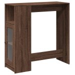 Vidaxl table de bar avec tagres chne marron bois d'ingnierie