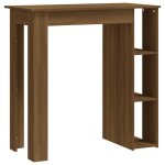 Vidaxl table de bar avec �tag�re ch�ne marron bois d'ing�nierie