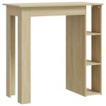 Vidaxl table de bar avec �tag�re ch�ne sonoma bois d'ing�nierie