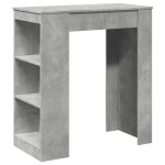 Vidaxl table de bar avec tagres gris bton bois d'ingnierie
