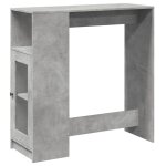 Vidaxl table de bar avec tagres gris bton bois d'ingnierie