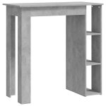 Vidaxl table de bar avec �tag�re gris b�ton bois d'ing�nierie