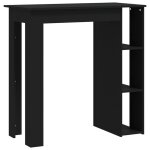 Vidaxl table de bar avec �tag�re noir 102x50x103, 5cm bois d'ing�nierie