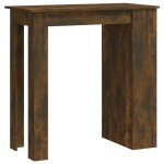 Vidaxl table de bar et �tag�re de rangement ch�ne fum� 102x50x103, 5 cm
