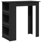 Vidaxl table de bar avec �tag�re de rangement ch�ne noir