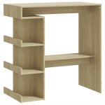 Vidaxl table de bar �tag�re de rangement ch�ne sonoma bois ing�nierie