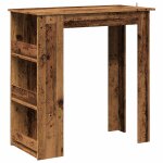 Vidaxl table de bar et �tag�re de rangement vieux bois 102x50x103, 5 cm