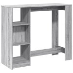 Vidaxl table de bar avec �tag�re sonoma gris bois d'ing�nierie