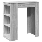 Vidaxl table de bar avec �tag�res sonoma gris bois d'ing�nierie