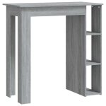 Vidaxl table de bar avec �tag�re sonoma gris bois d'ing�nierie