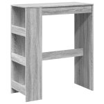Vidaxl table de bar avec étagères sonoma gris bois d'ingénierie Vidaxl table de bar avec étagères sonoma gris bois d'ingénierie