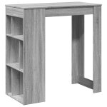 Vidaxl table de bar avec �tag�res sonoma gris bois d'ing�nierie