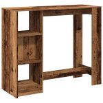 Vidaxl table de bar avec étagère vieux bois bois d'ingénierie Vidaxl table de bar avec étagère vieux bois bois d'ingénierie
