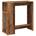 Vidaxl table de bar avec �tag�res vieux bois bois d'ing�nierie