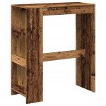 Vidaxl table de bar avec tagres vieux bois bois d'ingnierie