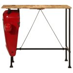 Vidaxl table de bar forme de tracteur bois de manguier massif