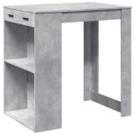 Vidaxl table de bar gris béton 102x70x103, 5 cm bois d'ingénierie Vidaxl table de bar gris béton 102x70x103, 5 cm bois d'ingénierie