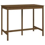 Vidaxl table de bar marron miel 140x80x110 cm bois massif de pin