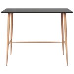 Vidaxl table de bar noir 120x60x105 cm