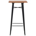 Vidaxl table de bar noir 60x60x108 cm pinde et acier