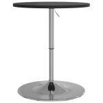 Vidaxl table de bar noir 60x60x90 cm bois d'ing�nierie et acier chrom�