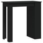 Vidaxl table de bar et rangement noir 102x50x103, 5cm bois d'ingnierie