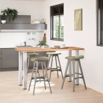 Vidaxl table de bar rectangulaire en chne massif avec bords naturels 180 x 80 x 92 cm