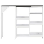 Vidaxl table de bar avec tablette amovible blanc 138x39x110 cm