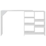 Vidaxl table de bar avec tablette amovible blanc 138x39x110 cm
