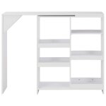 Vidaxl table de bar avec tablette amovible blanc 138x39x110 cm