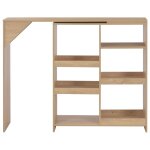 Vidaxl table de bar avec tablette amovible chne 138x39x110 cm