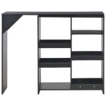 Vidaxl table de bar avec tablette amovible noir 138x39x110 cm