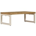 Vidaxl table basse 100x50x35 cm bois de manguier solide et acier